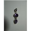 Image 1 : Purple amethyst pendant. Hinged pear shaped drop.