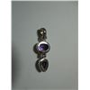 Image 2 : Purple amethyst pendant. Hinged pear shaped drop.