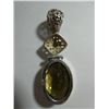 Image 2 : 2 3/8 inch lemon quartz and peridot pendant.