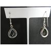 Image 2 : Faceted green amethyst pear shaped drop earrings.