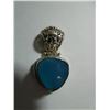 Image 1 : Faceted blue chalcedony triangle pendant is fancy