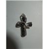Image 2 : 925 sterling silver twist cross with inlay