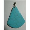 Image 2 : Triangle slice turquoise pendant. Marcacite and