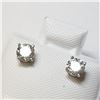 Image 2 : 14K WHITE GOLD DIAMOND (0.6CT)  EARRINGS  (~WEIGHT 0.6G)
