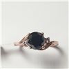 Image 1 : 10K ROSE GOLD BLACK DIAMOND(1.8CT) DIAMOND(0.12CT)  RING (~SIZE 6.5) (~WEIGHT 2.72G)