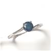 Image 2 : 10K WHITE GOLD NATURAL BLUE DIAMOND (COLOR ENHANCED)(0.38CT)  RING (~SIZE 6.25) (~WEIGHT 1.18G)