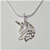 Image 1 : SILVER UNICORN 18"  NECKLACE