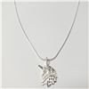 Image 2 : SILVER UNICORN 18"  NECKLACE