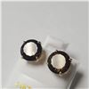 Image 2 : 14K YELLOW GOLD SMOKEY QUARTZ(4.6CT)  EARRINGS  (~WEIGHT 1.96G)