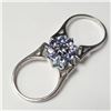 Image 2 : SILVER BLUE TOPAZ AND TANZANITE REVERSIBLE(3.6CT) RING SIZE 7