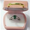 Image 2 : SILVER RHODIUM PLATED EMERALD(1.6CT)  RING (~SIZE 8)