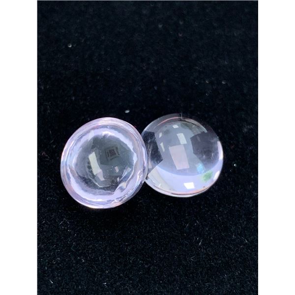 PAIR OF HIGH DOME CABOCHON AMETHYSTS 11.00 CTS