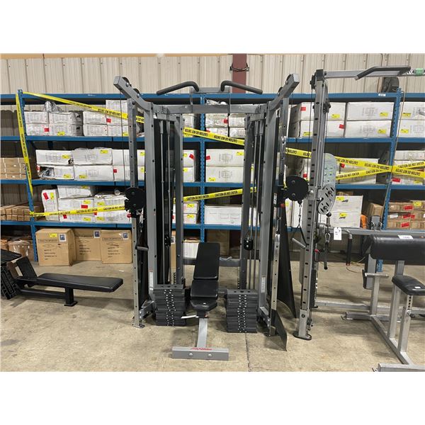 LIFE FITNESS GREY COMMERCIAL MULTI CABLE PULL MACHINE WITH ADJUSTABLE ...