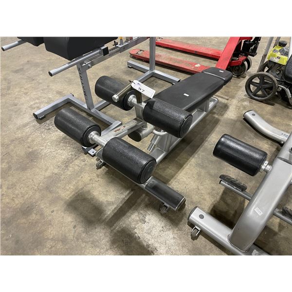 LIFE FITNESS GREY COMMERCIAL MOBILE MULTI STRETCH / SIT UP / WORKOUT BENCH