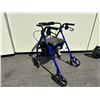 Image 2 : HUGO BLUE FOLDING MOBILITY WALKER WITH UNDER STORAGE BAG & BRAKES
