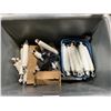 Image 2 : BIN OF ASSORTED CURVES LIGHT DUTY COMMERCIAL MACHINE PARTS / SHOCKS ( ROLLING BIN NOT INCLUDED )