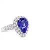 Image 1 : 14K Pear Shaped Tanzanite Ring 2.66 ct