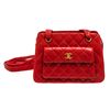 Image 1 : Chanel Red Lambskin CC Front Pocket Shoulder Bag
