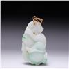 Image 2 : Chinese Carved Jadeite Pendant with 14K Yellow Gold Mount