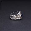 Image 3 : Heavy 18k White Gold Sapphire & Diamond Ring