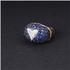 Image 2 : 18k Yellow Gold Trillion Cut Diamond & Sapphire Ring by Carla Rici