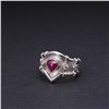 Image 2 : Heavy 18k White Gold Ruby & Diamond Ring