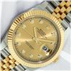 Image 1 : Rolex Mens Factory Champagne Diamond 41 Datejust Wristwatch With Card & Box