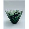 Image 2 : Green Lizard sculpted glass bowl by Santana Art Glass