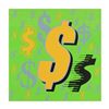 Image 1 : Dollar Signs (Green Italic) By Steve Kaufman (1960-2010)