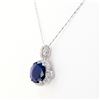 Image 1 : 7.17 ctw Tanzanite and 0.91 ctw Diamond 14K White Gold Pendant/Necklace