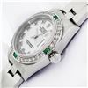 Image 4 : Rolex Ladies Quickset White Roman Diamond & Emerald Datejust Wristwatch
