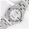 Image 2 : Rolex Ladies Quickset White Roman Diamond & Ruby Datejust Wristwatch