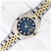 Image 3 : Rolex Ladies 2T Quickset Factory Blue Vignette Diamond Datejust Wristwatch 26MM