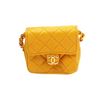 Image 1 : Chanel Yellow Quilted Leather Flap Micro Flap Bag