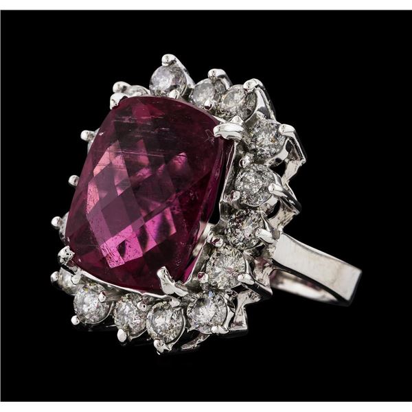 11.12 ctw Tourmaline and Diamond Ring - 14KT White Gold