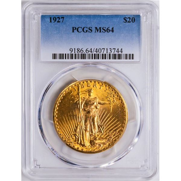 1927 $20 St. Gaudens Double Eagle Gold Coin PCGS MS64