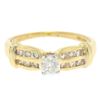 Image 1 : 14k Yellow Gold 0.30 ctw Round Diamond & Dual Row Channel Accent Engagement Ring