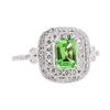 Image 1 : 1.21 ctw Tsavorite and Diamond Ring - Platinum