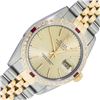 Image 1 : Rolex Mens Two Tone Champagne Index And Diamond Ruby Datejust 36MM