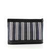 Image 2 : Balenciaga Navy Zip Pouch Striped Canvas and Leather Large Black, Blue, Neutral