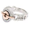 Image 1 : UNIQUE MODERN 14k White & Rose Gold 0.40 ctw Diamond Buckle Like Ring