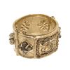 Image 2 : Chanel Gold-tone Calfskin & Labradorite CC Wide Cuff Bangle