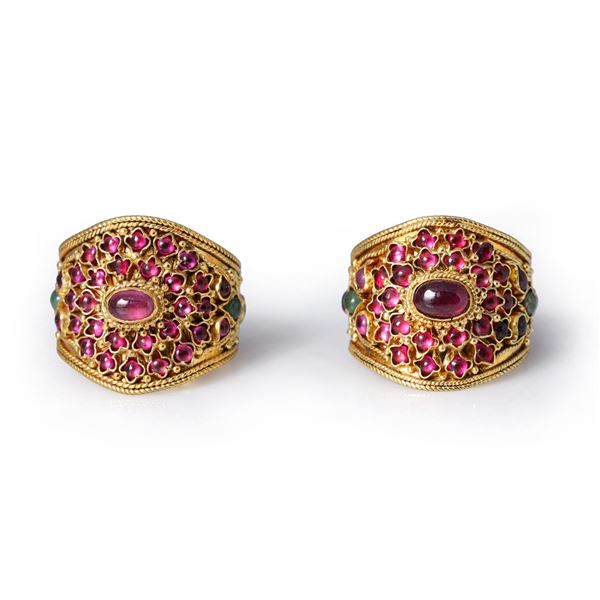 Two Antique Cambodian 22K Gold Ceremonial Thumb Rings