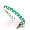 Image 2 : Solid Platinum 1.34 CTW 28 Round Fine Green Emerald Eternity Band Ring