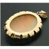 Image 4 : Antique Victorian 14k Gold Hand Carved Shell Oval Cameo Pendant w/ Curled Frame