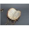 Image 5 : Painted And Beaded Turtle Shell- 10" X 8"- Antler Pipe With Turquoise Accents- Faux Elk Ivory Drops-