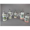 Image 2 : 5 German Beer Steins- Pewter Tops