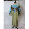 Image 1 : Beaded And Fringed Doeskin Dress- 48"L- Great Craftsmanship- Comes With Stand