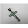Image 1 : Large Sterling Multi Stone Inlaid Zuni Cross Pendent- Double Sided- 3" X 1.5"