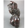 Image 3 : Wooden Woman With Pipe Bust- 15" X 11"